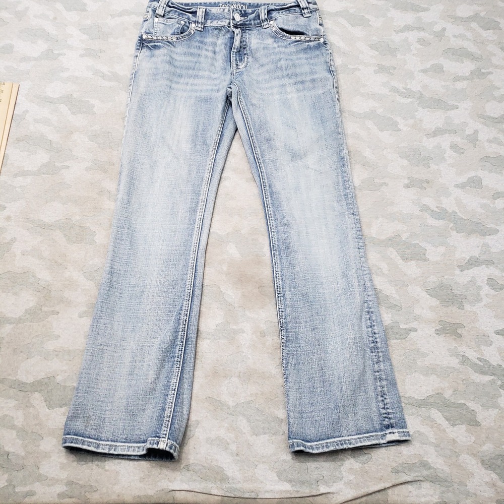 Rock & Roll Cowgirl Jeans Womens 31 Blue Bootcut Denim Light Wash Western Rodeo